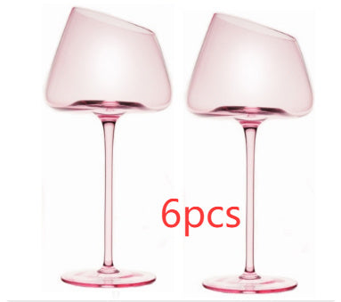 Glass Beveled Red Wine Glass