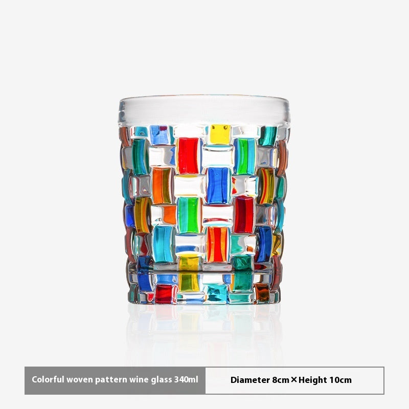 Colored Mosaic Wine Glass Painted Glass