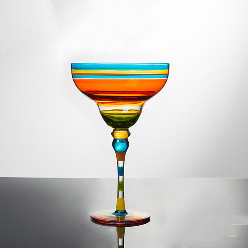 Stained glass tall wine glass