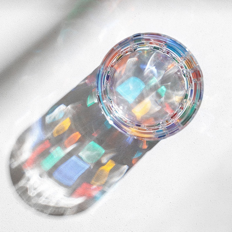 Colored Mosaic Wine Glass Painted Glass