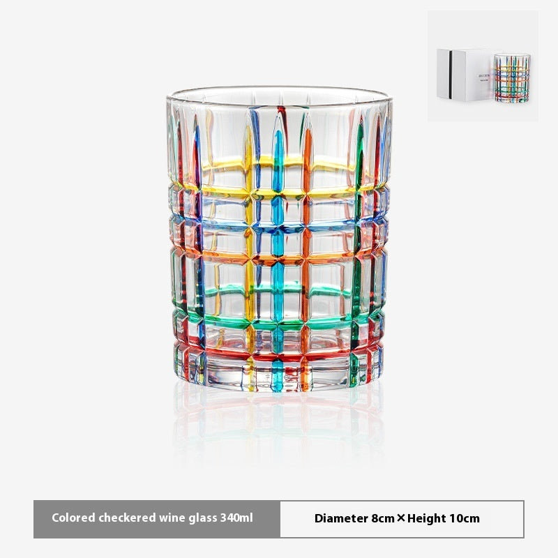 Colored Mosaic Wine Glass Painted Glass