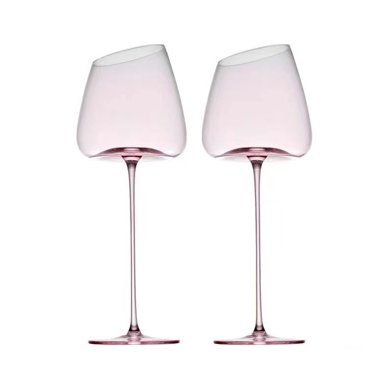 Glass Beveled Red Wine Glass