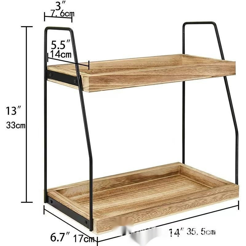 Wooden Kitchen Seasoning Rack Storage