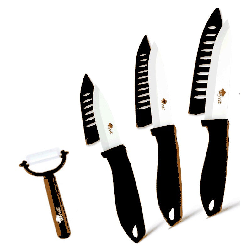 Five piece Set Of White Ceramic Knives