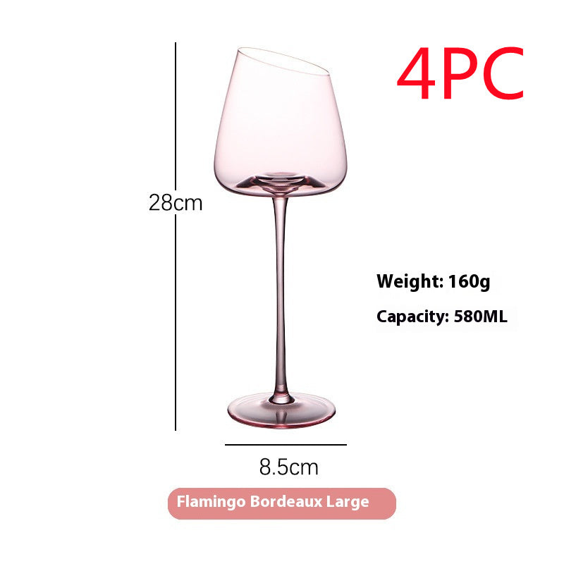 Glass Beveled Red Wine Glass