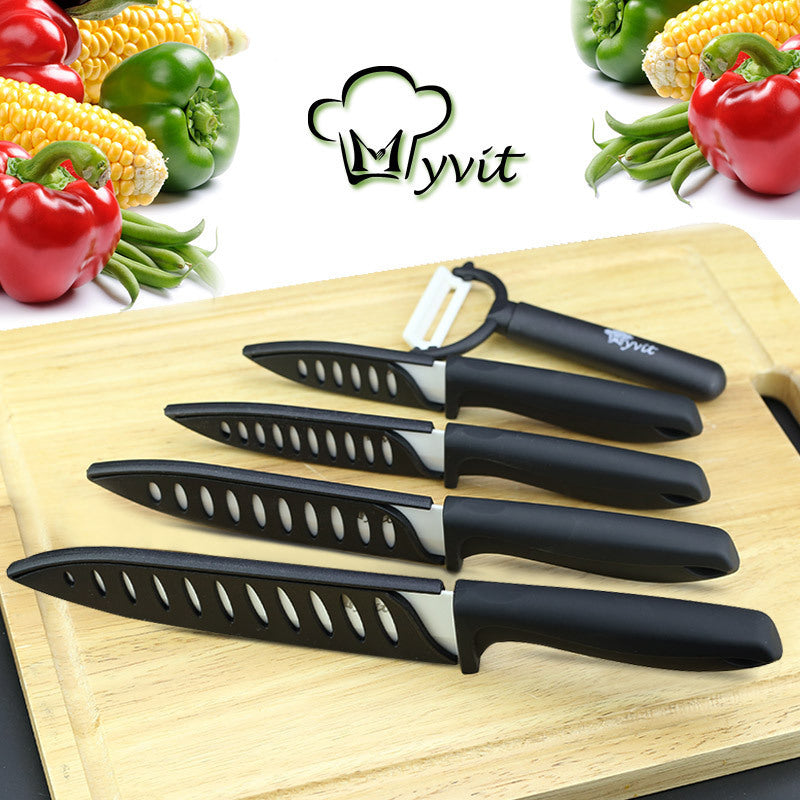 Five piece Set Of White Ceramic Knives