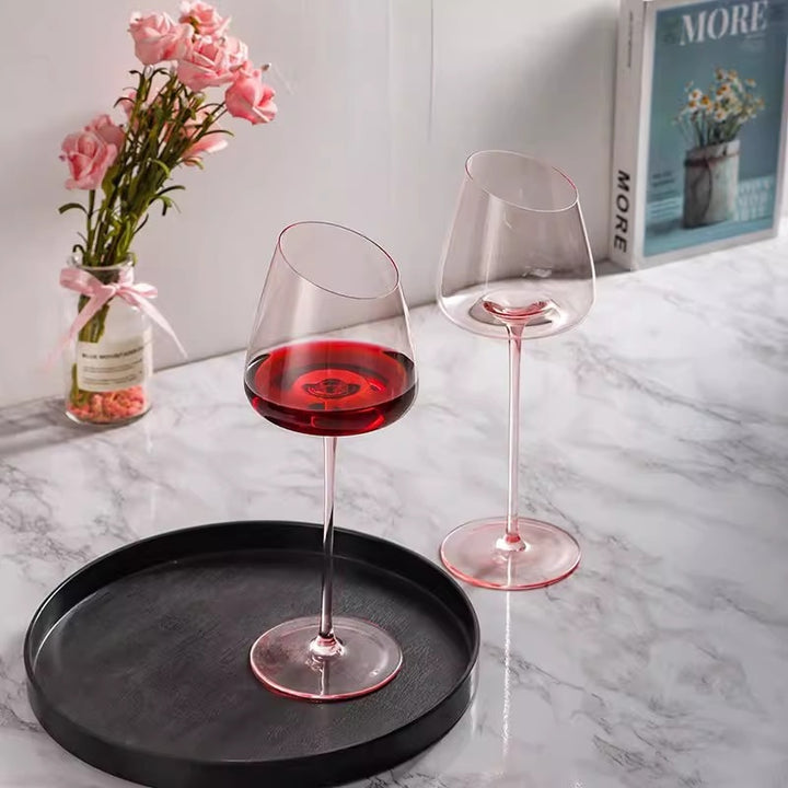 Glass Beveled Red Wine Glass