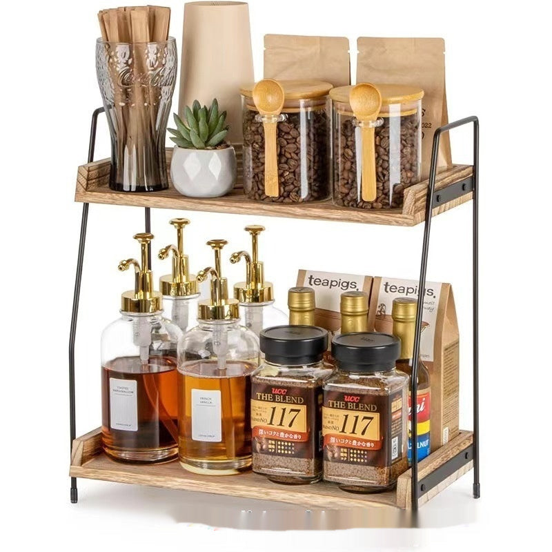 Wooden Kitchen Seasoning Rack Storage