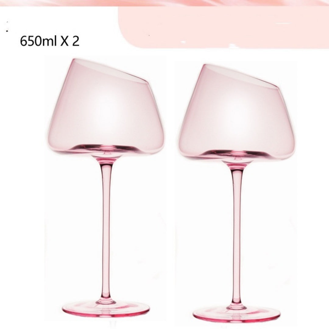 Glass Beveled Red Wine Glass