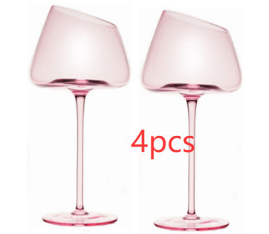 Glass Beveled Red Wine Glass